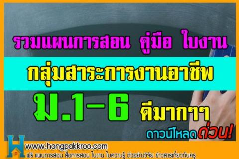 รวมแผนการสอน คู่มือ ใบงาน กลุ่มสาระการงานอาชีพ ม.1-6 ดีมากๆๆ