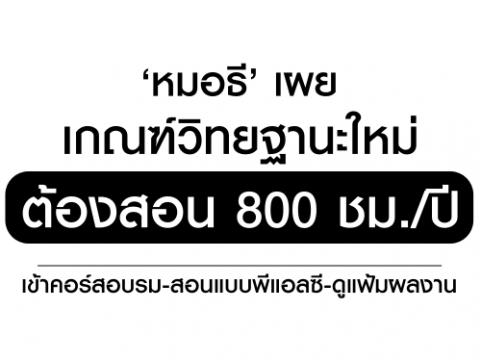 ‘หมอธี’ เผยเกณฑ์วิทยฐานะใหม่ ต้องสอน 800 ชม./ปี เข้าคอร์สอบรม-สอนแบบพีแอลซี-ดูแฟ้มผลงาน