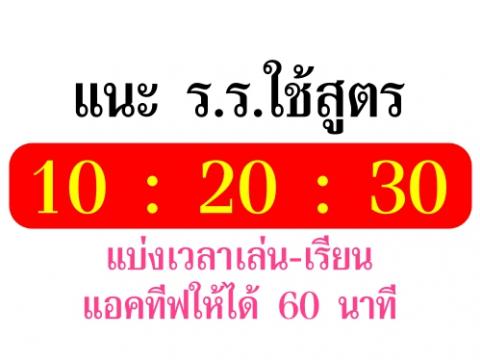 แนะ ร.ร.ใช้สูตร “10:20:30” แบ่งเวลาเล่น-เรียน แอคทีฟให้ได้ 60 นาที