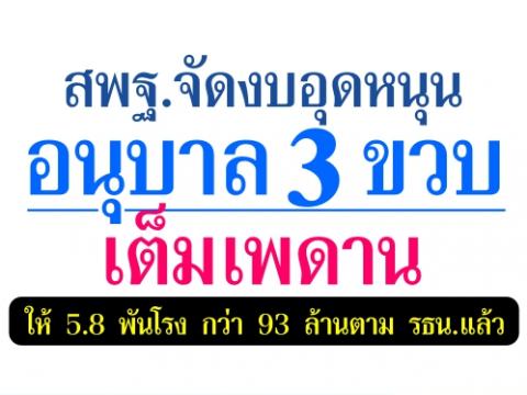 สพฐ.จัดงบอุดหนุนอนุบาล 3 ขวบเต็มเพดานให้ 5.8 พันโรง กว่า 93 ล้าน ตาม รธน.แล้ว