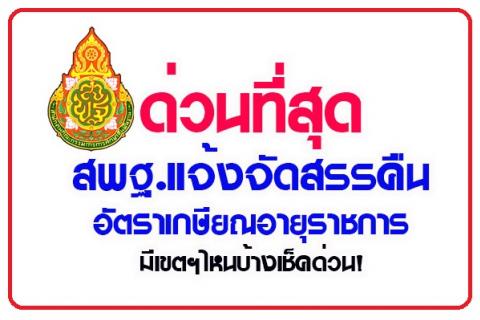 ด่วนที่สุด ที่ ศธ 04009/ว5456 จัดสรรคืนอัตราเกษียณอายุราชการ มีเขตฯไหนบ้างเช็คด่วน!!!