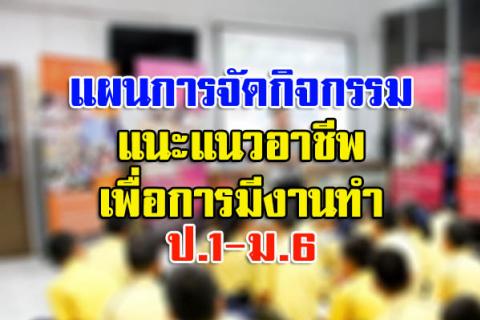 แผนการจัดกิจกรรมแนะแนวอาชีพเพื่อการมีงานทำ ป.1-ม.6 ดาวน์โหลดฟรี คลิกที่นี่