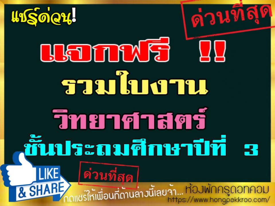 รวมใบงานวิทยาศาสตร์ ป.3